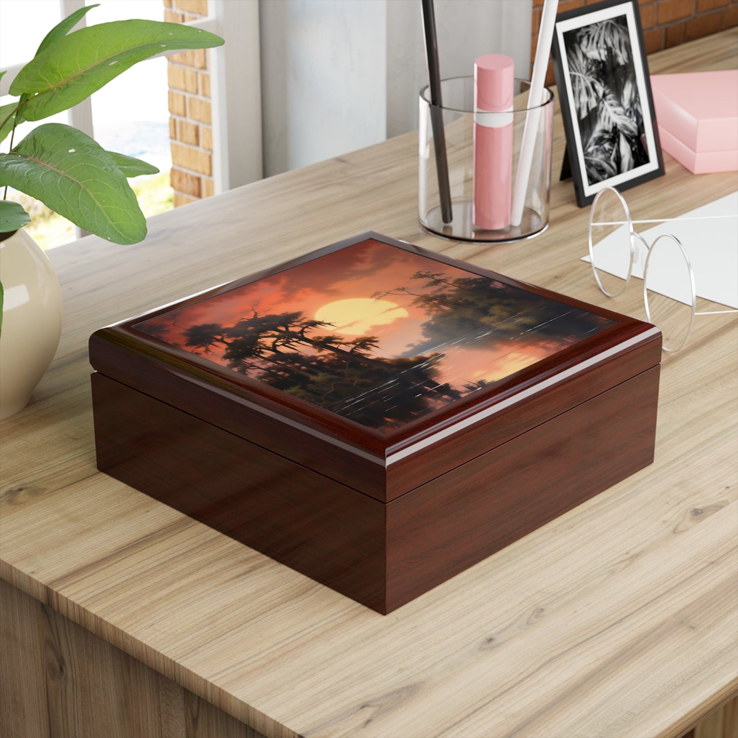 Sunset on the Bayou Jewelry Keepsake Trinkets Box