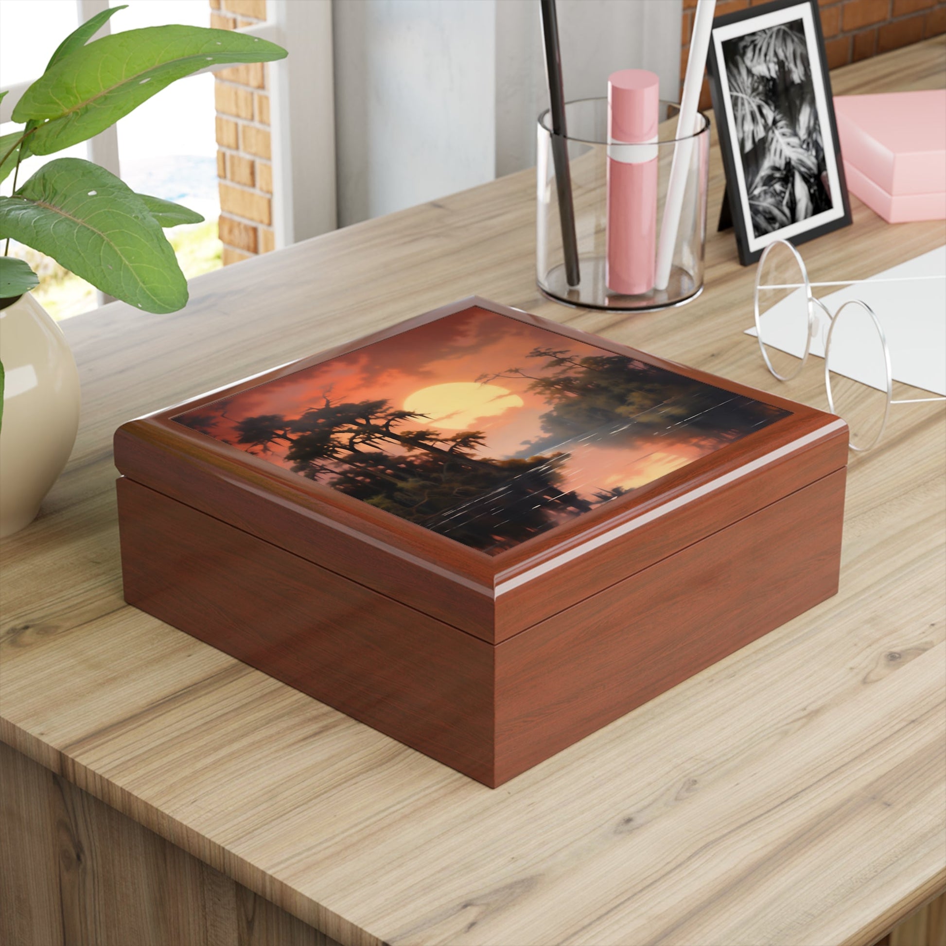 Sunset on the Bayou Jewelry Keepsake Trinkets Box