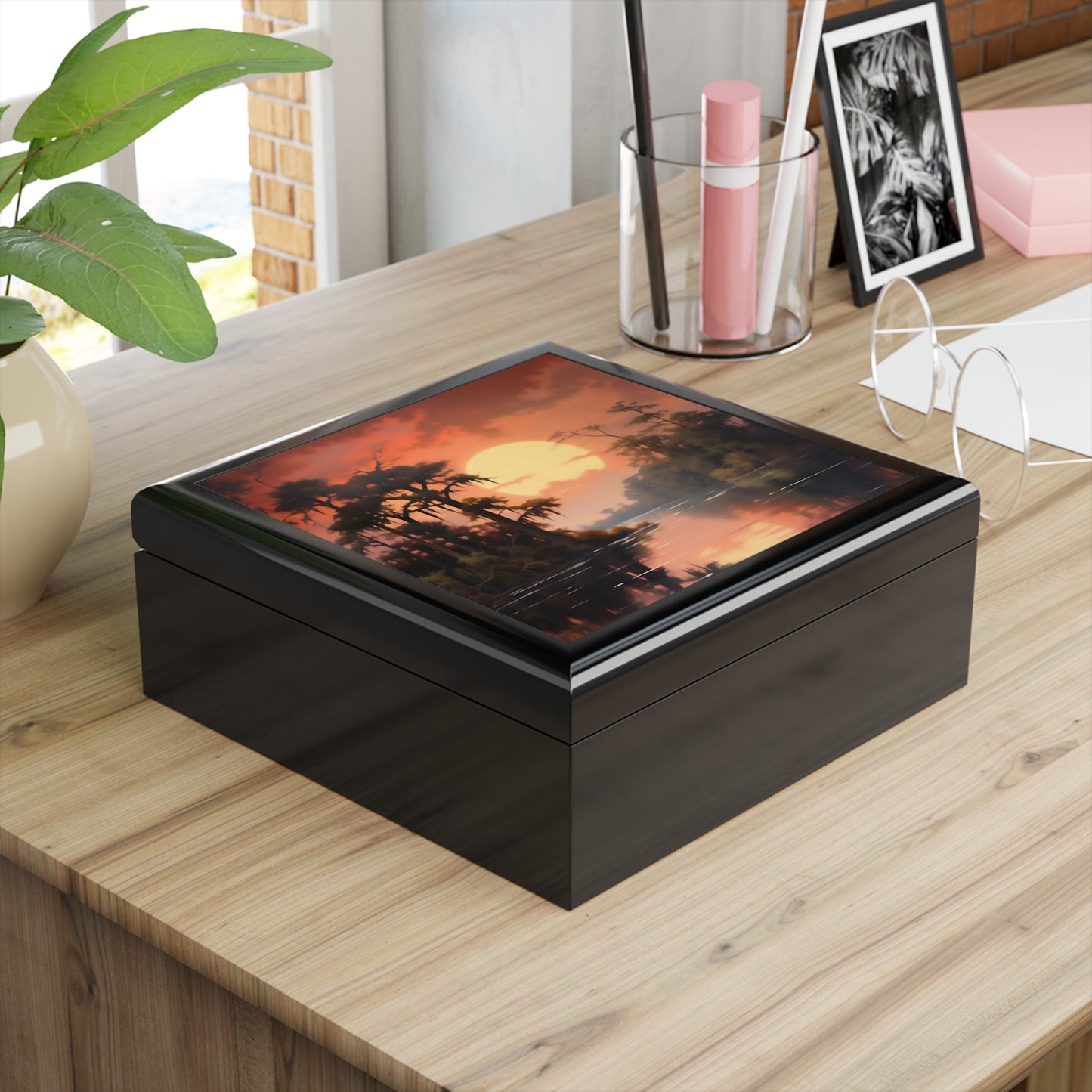 Sunset on the Bayou Jewelry Keepsake Trinkets Box