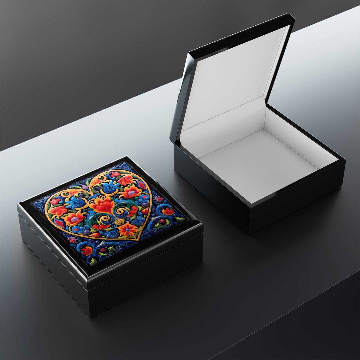 Talavera Art Heart Jewelry Box