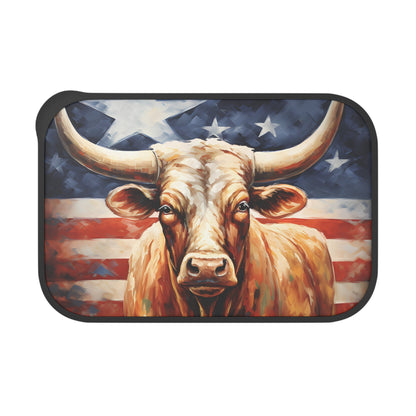 Texas Longhorn in Front of Flag | PLA Bento Box with Band and Utensils
