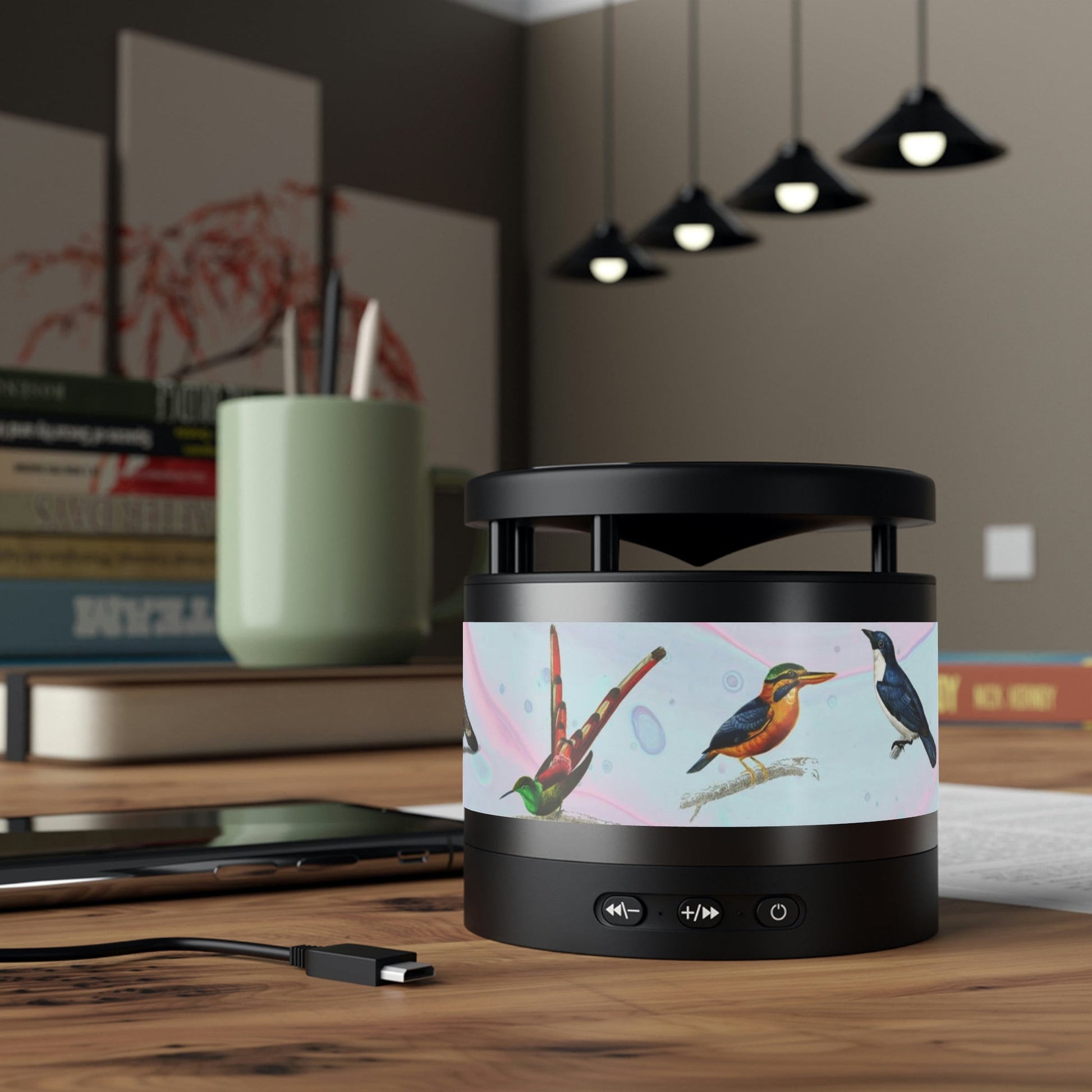 The Birds Metal Bluetooth Speaker and Wireless Charging Pad