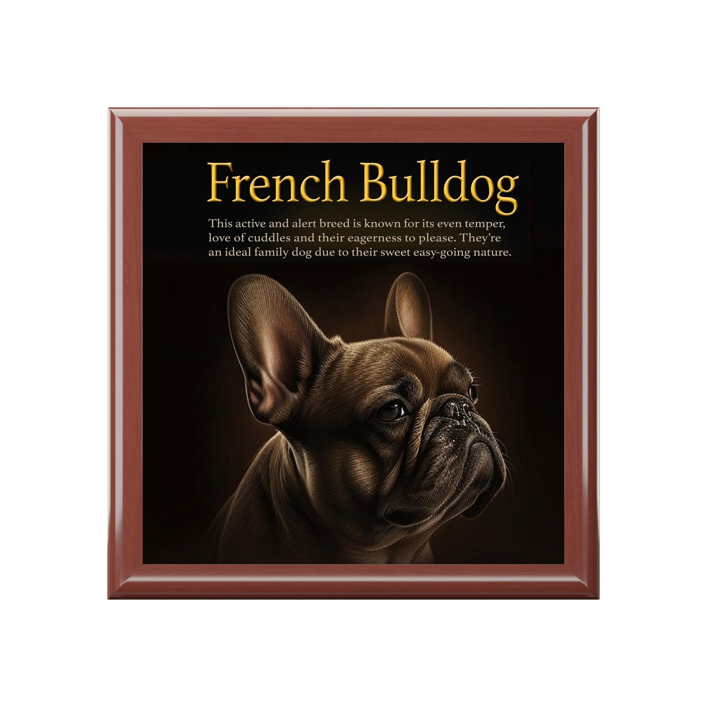 The Fabulous French Bulldog Keepsake Jewelry Box with Ceramic Tile Cover