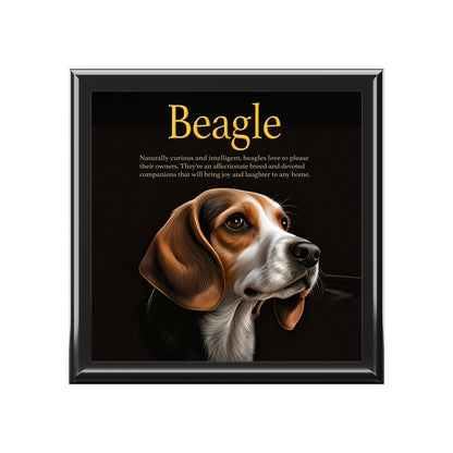 The Noble Beagle Keepsake Jewelry Box with Ceramic Tile Cover