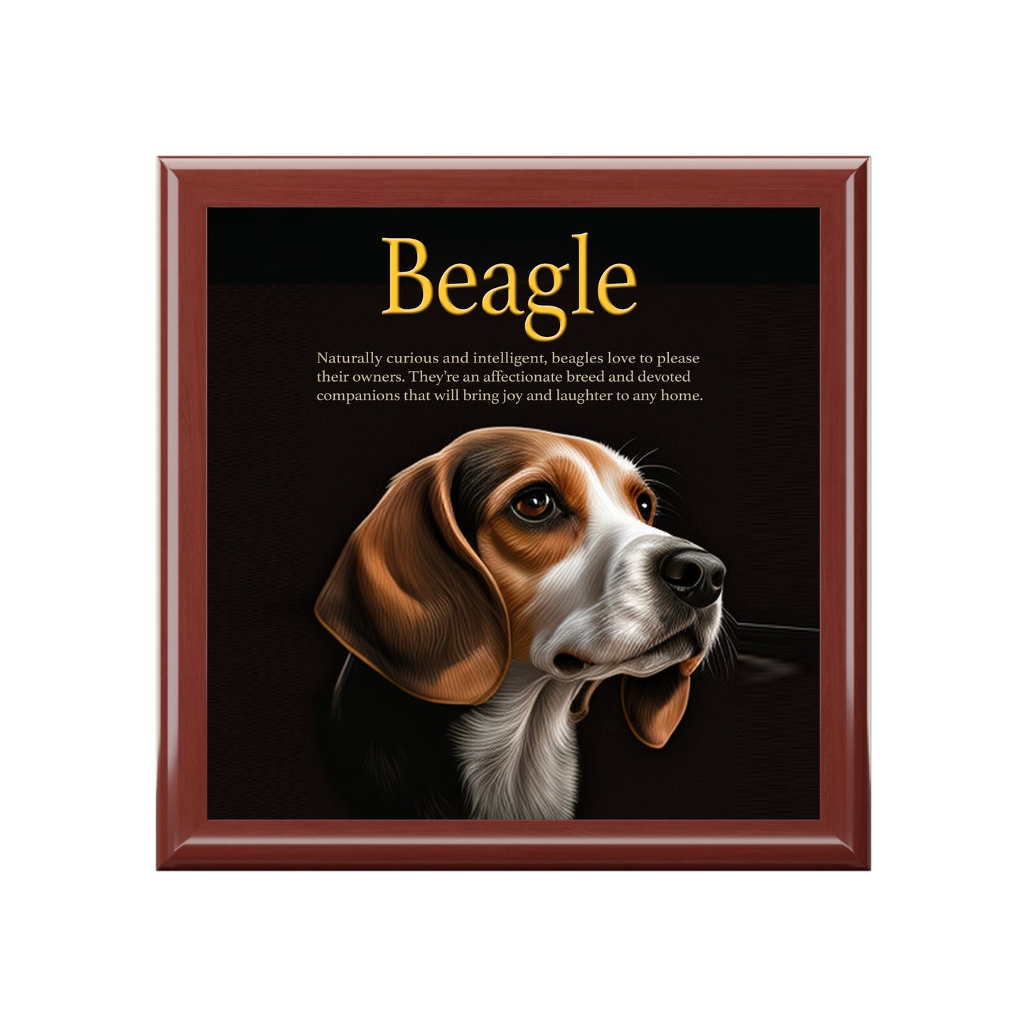 The Noble Beagle Keepsake Jewelry Box with Ceramic Tile Cover