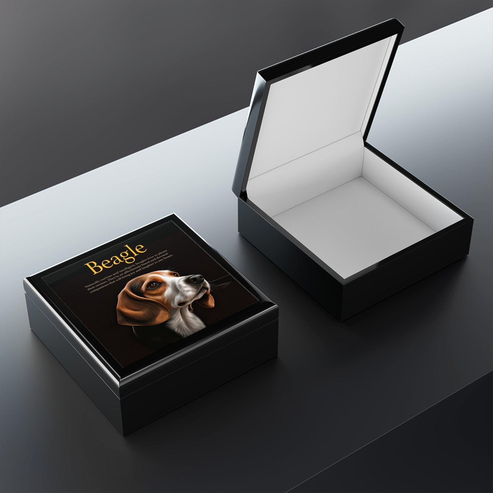 The Noble Beagle Keepsake Jewelry Box with Ceramic Tile Cover