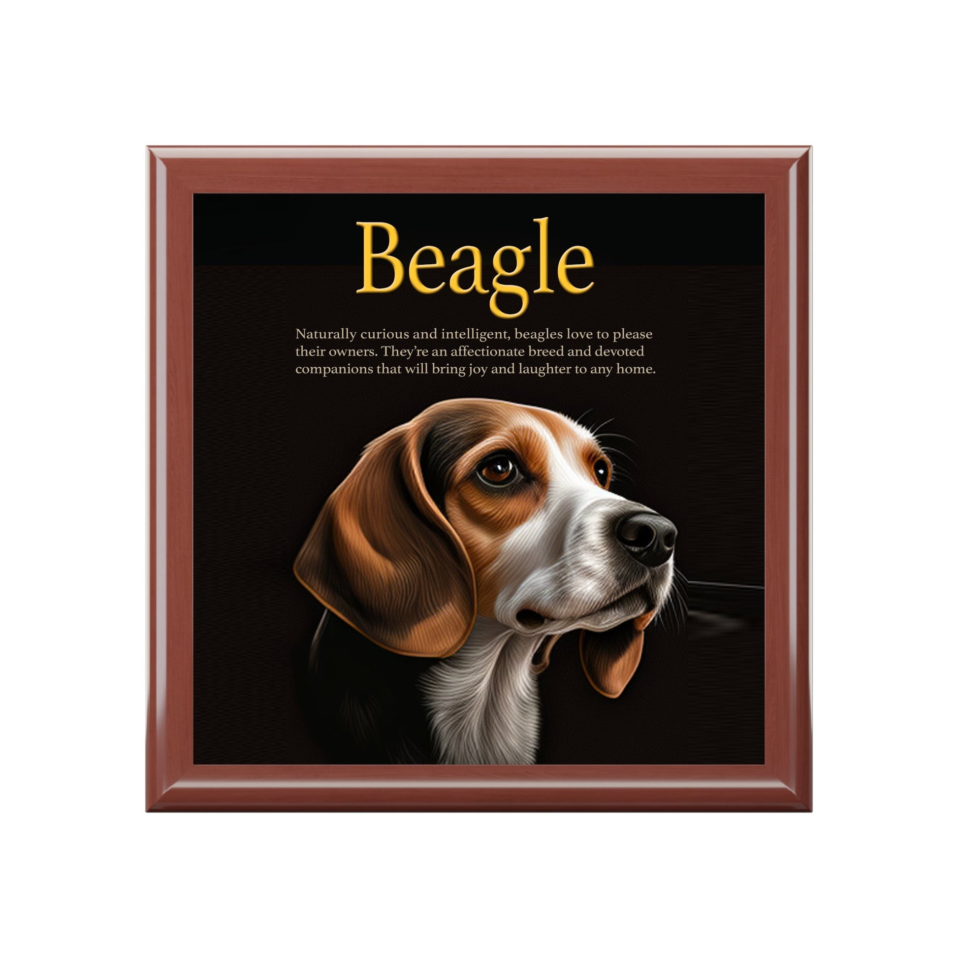 The Noble Beagle Keepsake Jewelry Box with Ceramic Tile Cover