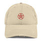 This Cap is Wicca Cool. Embroidered Wiccan Symbol on a Distressed Dad Hat Pagan Paganism Folklore Magic Witch Religion Spirituality Church