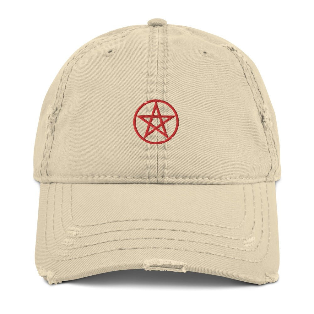 This Cap is Wicca Cool. Embroidered Wiccan Symbol on a Distressed Dad Hat Pagan Paganism Folklore Magic Witch Religion Spirituality Church