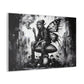 Toadstool Contemplation - Grunge Fairy & Mushroom Canvas Art Print