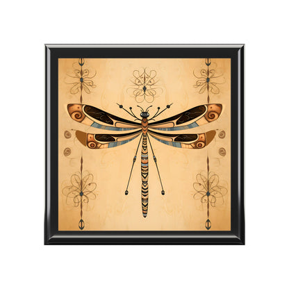 Tribal Style Dragonfly Art Print Gift and Jewelry Box