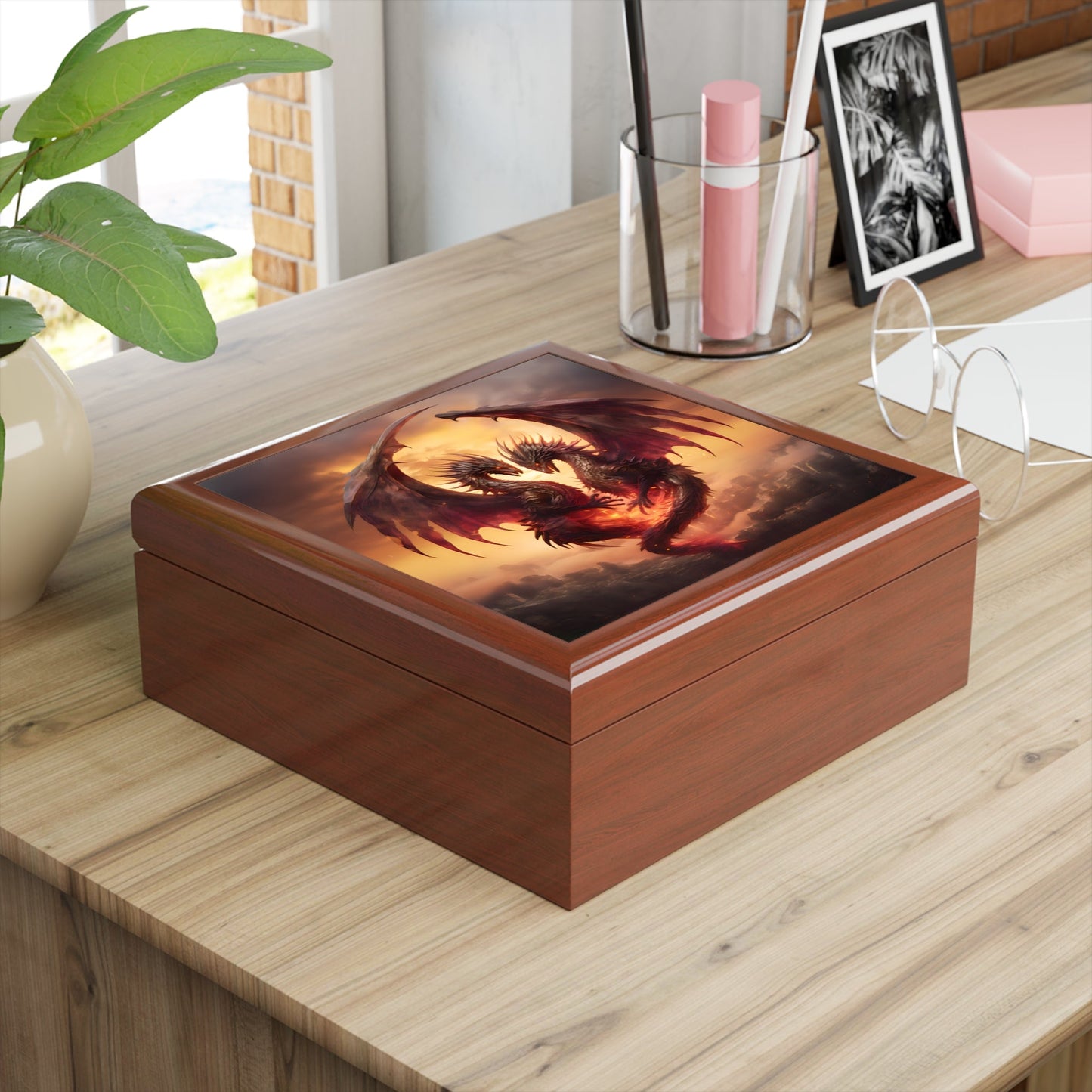 Two Dragons Heart Trinket and Jewelry Box