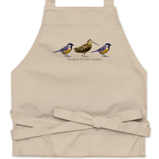 Two Great Tits and a Woodcock Organic Cotton Apron