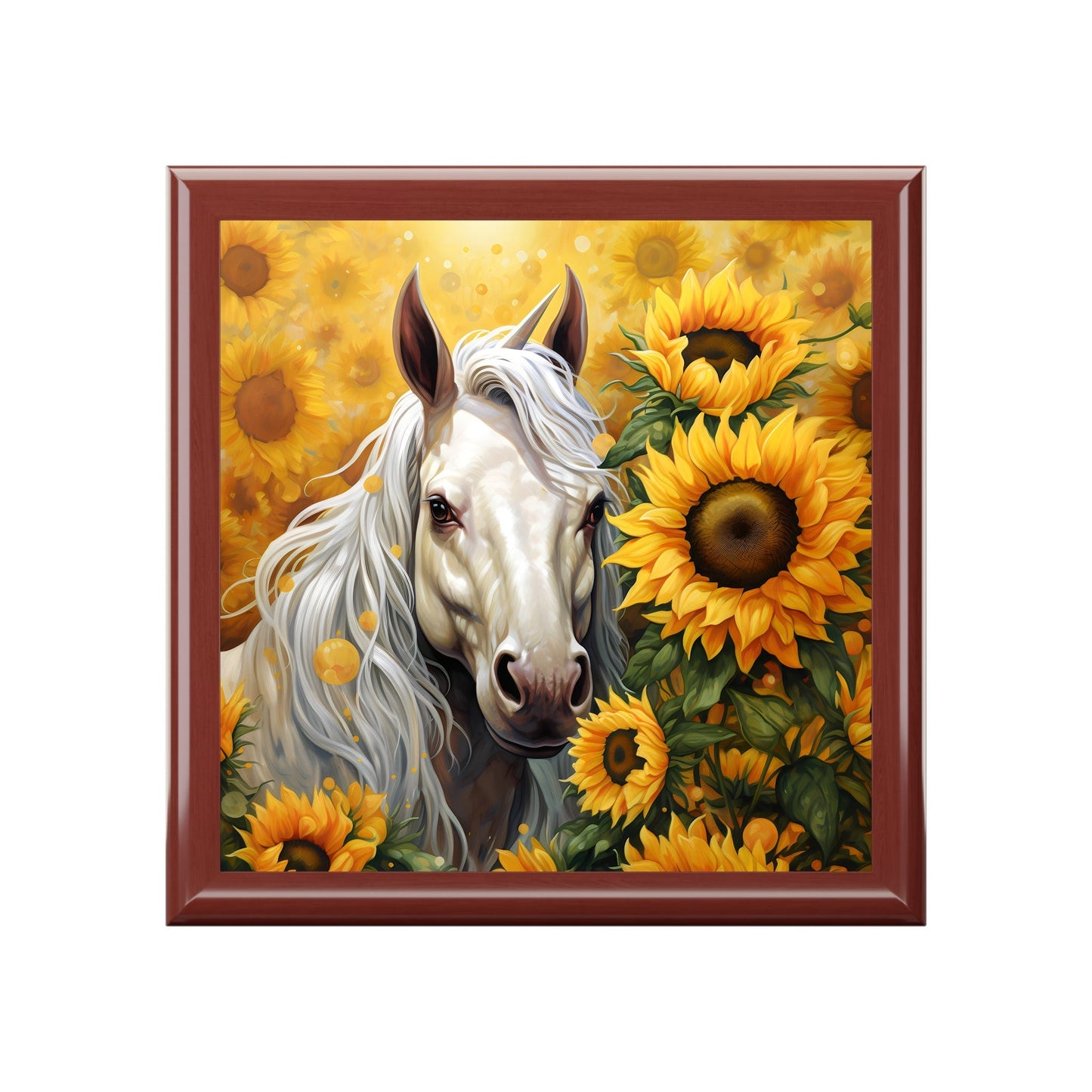 Unicorn and Sunflowers Jewelry Box
