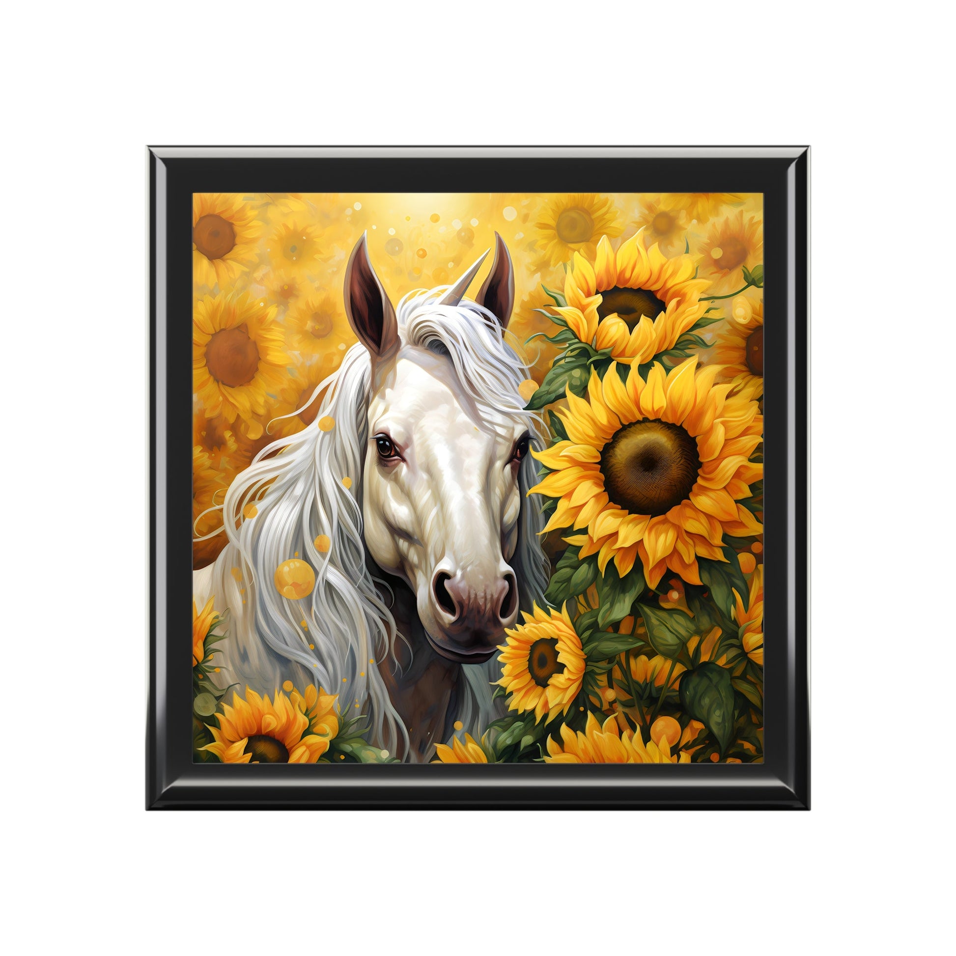 Unicorn and Sunflowers Jewelry Box