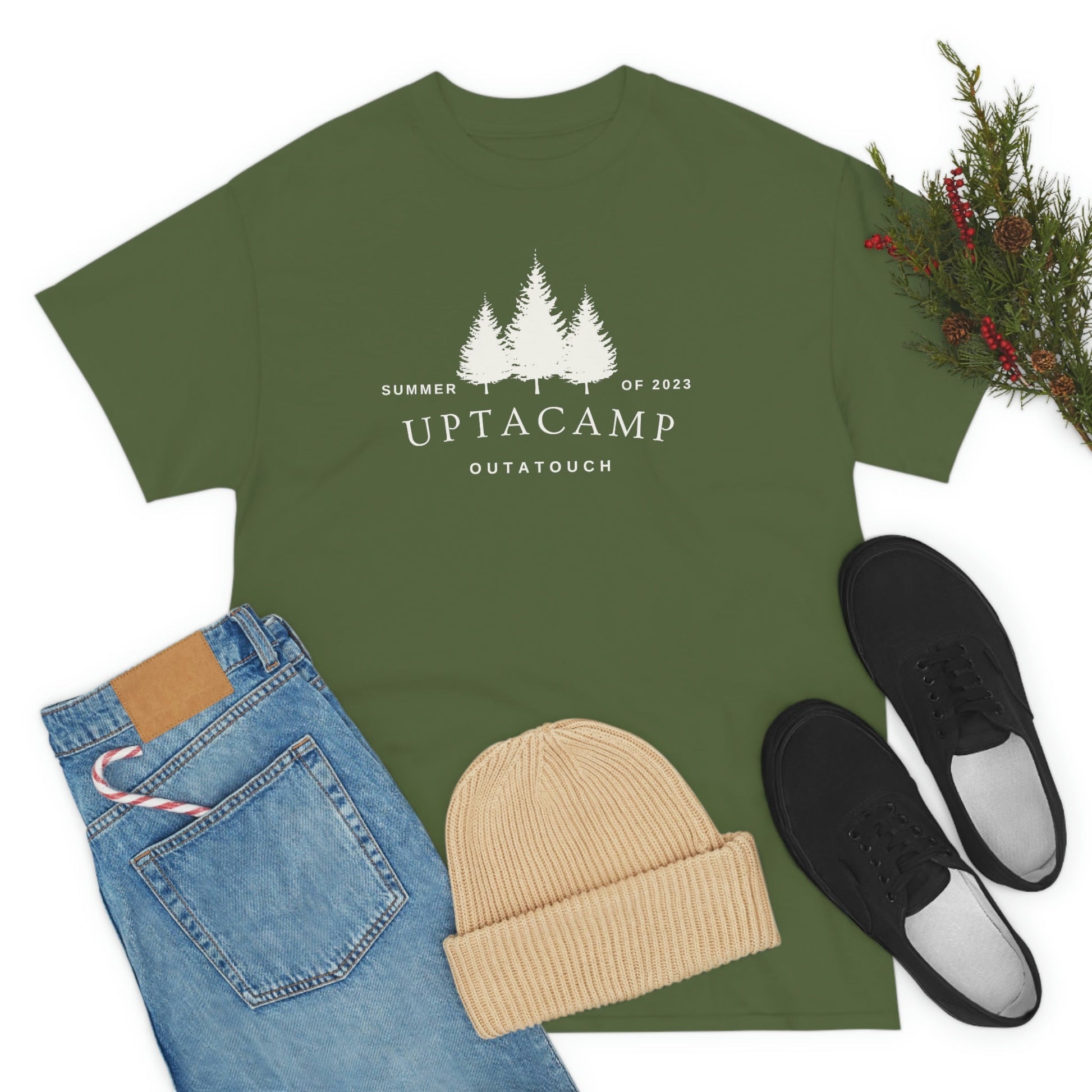 Uptacamp Outatouch Camping Cotton Tee - The T-Shirt for Hikers, Backpackers and vacationers. Upta Camp for a Relaxing Time Away