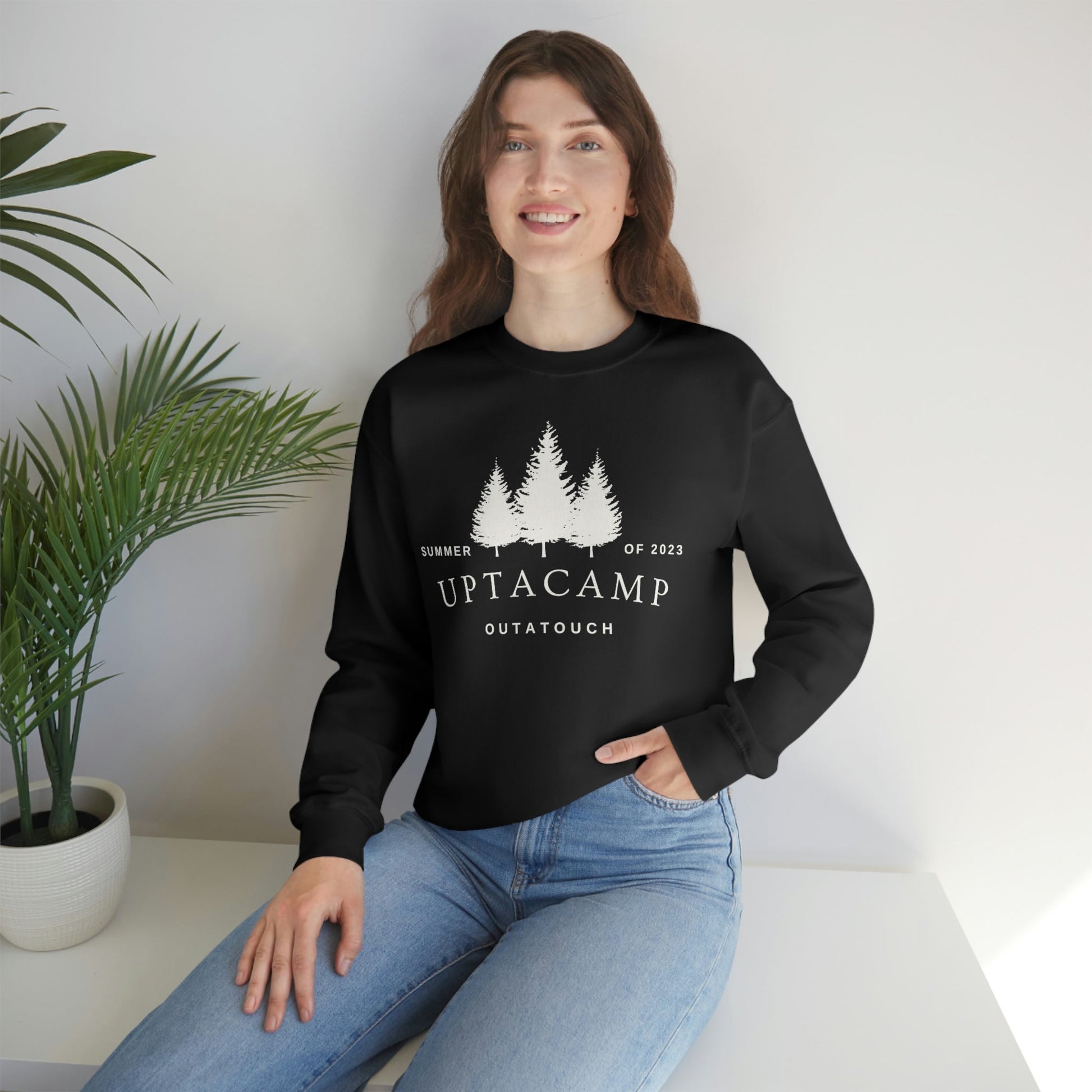 Uptacamp Outatouch Heavy Crewneck Sweatshirt - Perfect Gift for Hiking, Backpacking, Camping or Just Being Outdoors