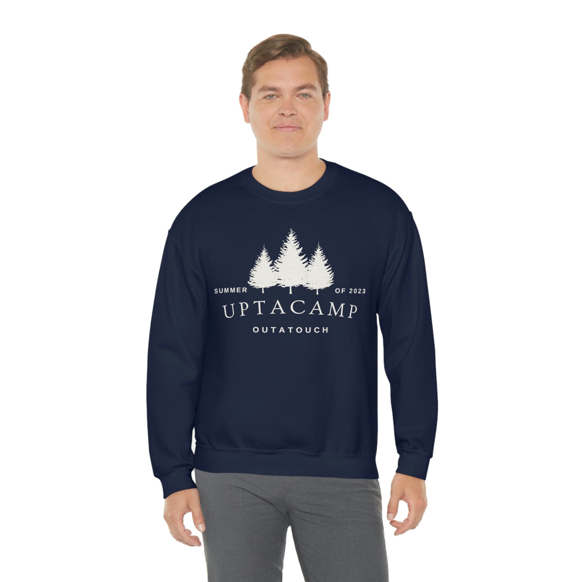Uptacamp Outatouch Heavy Crewneck Sweatshirt - Perfect Gift for Hiking, Backpacking, Camping or Just Being Outdoors