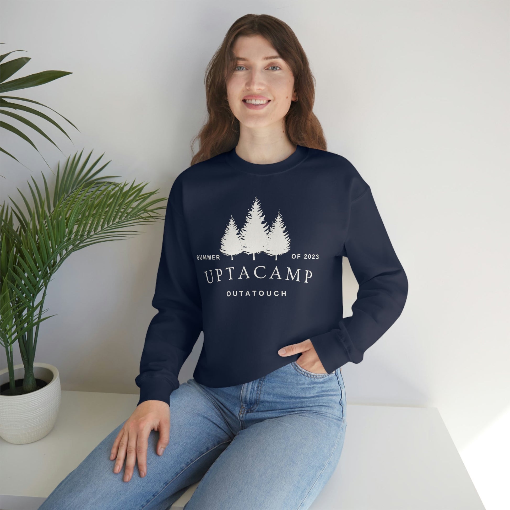 Uptacamp Outatouch Heavy Crewneck Sweatshirt - Perfect Gift for Hiking, Backpacking, Camping or Just Being Outdoors