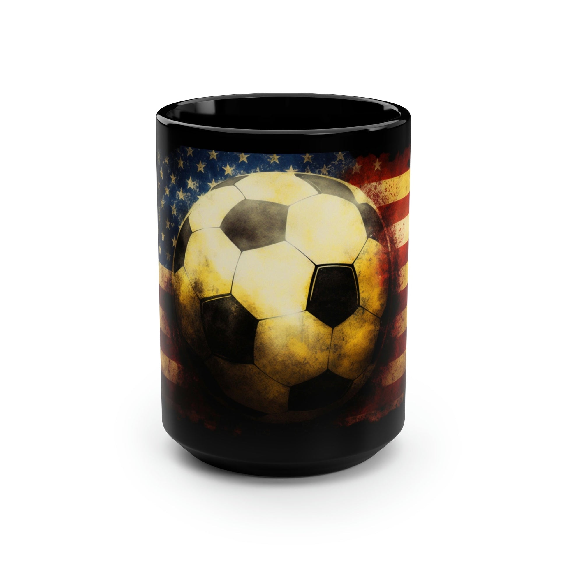 USA Flag American Soccer Ball 15 oz Coffee Mug Gift