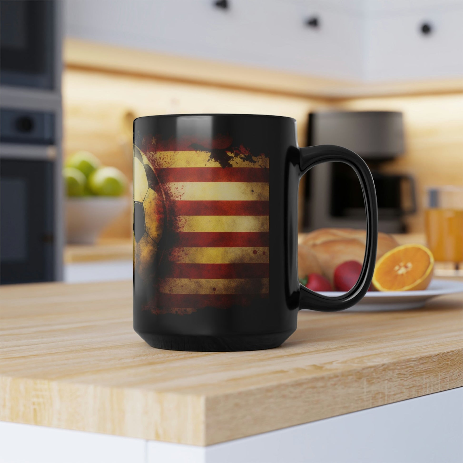 USA Flag American Soccer Ball 15 oz Coffee Mug Gift