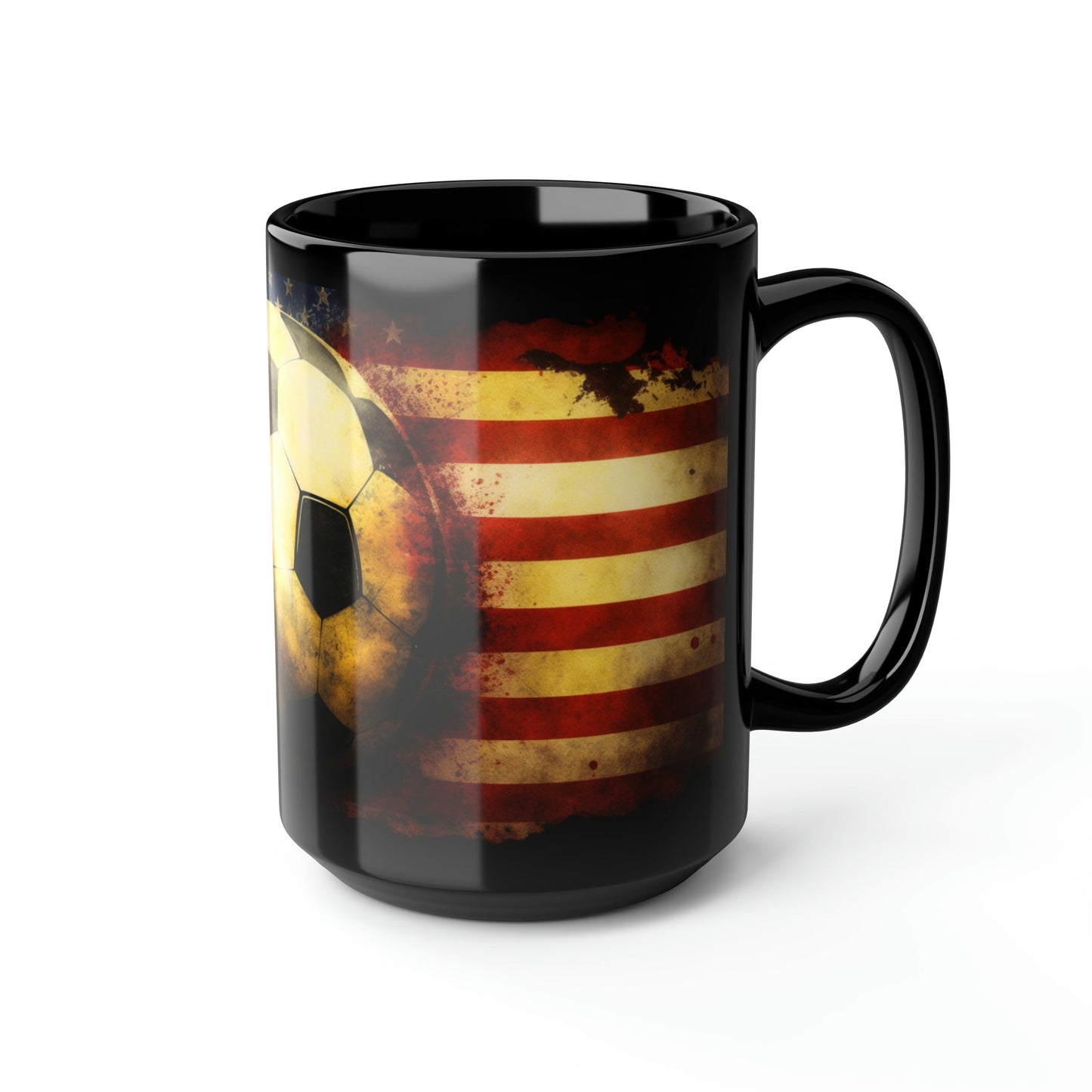 USA Flag American Soccer Ball 15 oz Coffee Mug Gift