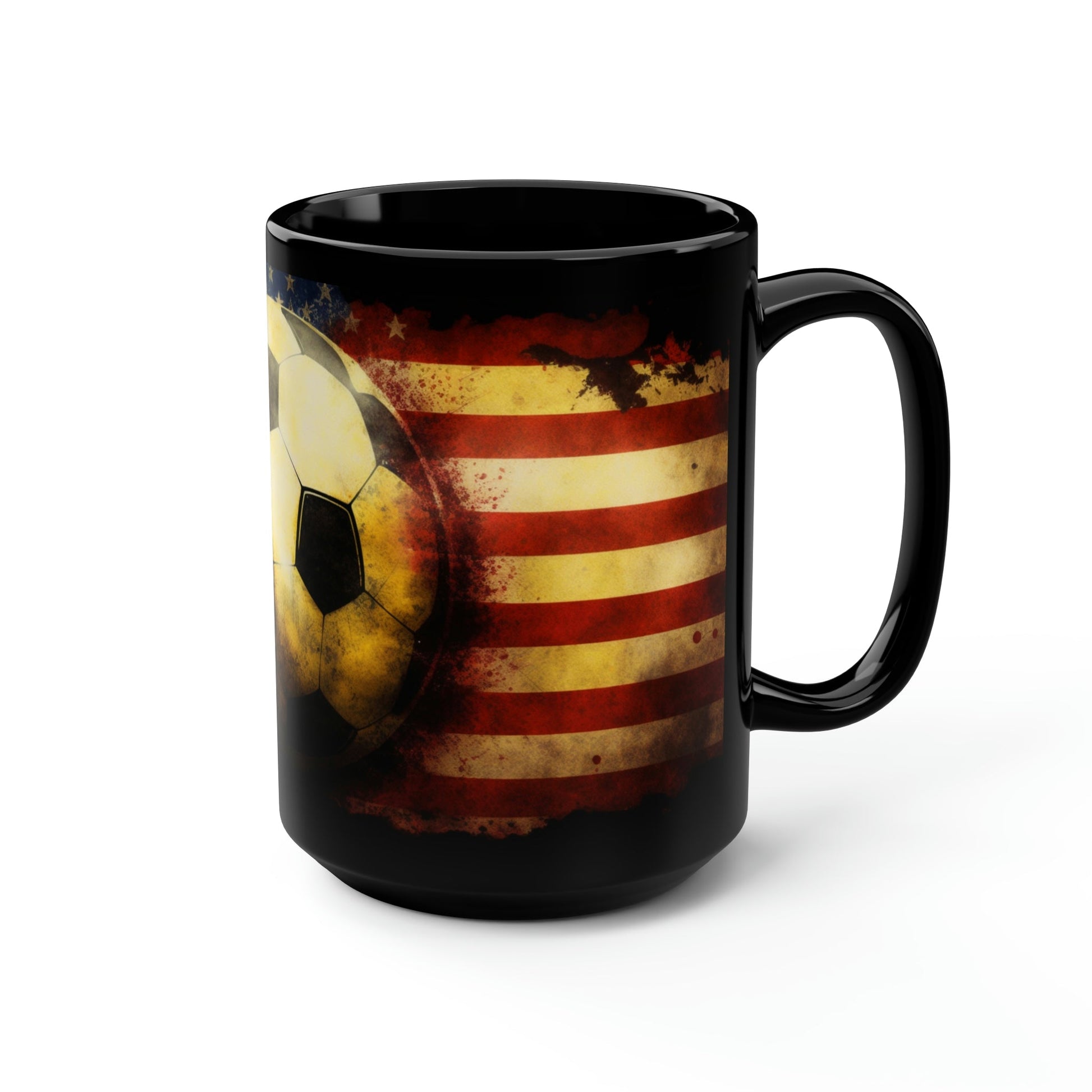 USA Flag American Soccer Ball 15 oz Coffee Mug Gift