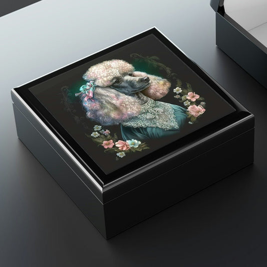 Victorian Art Nouveau Poodle Portrait Vintage Jewelry Keepsake Box VI - a perfect gift for the poodle lover, including poodle moms and sisters