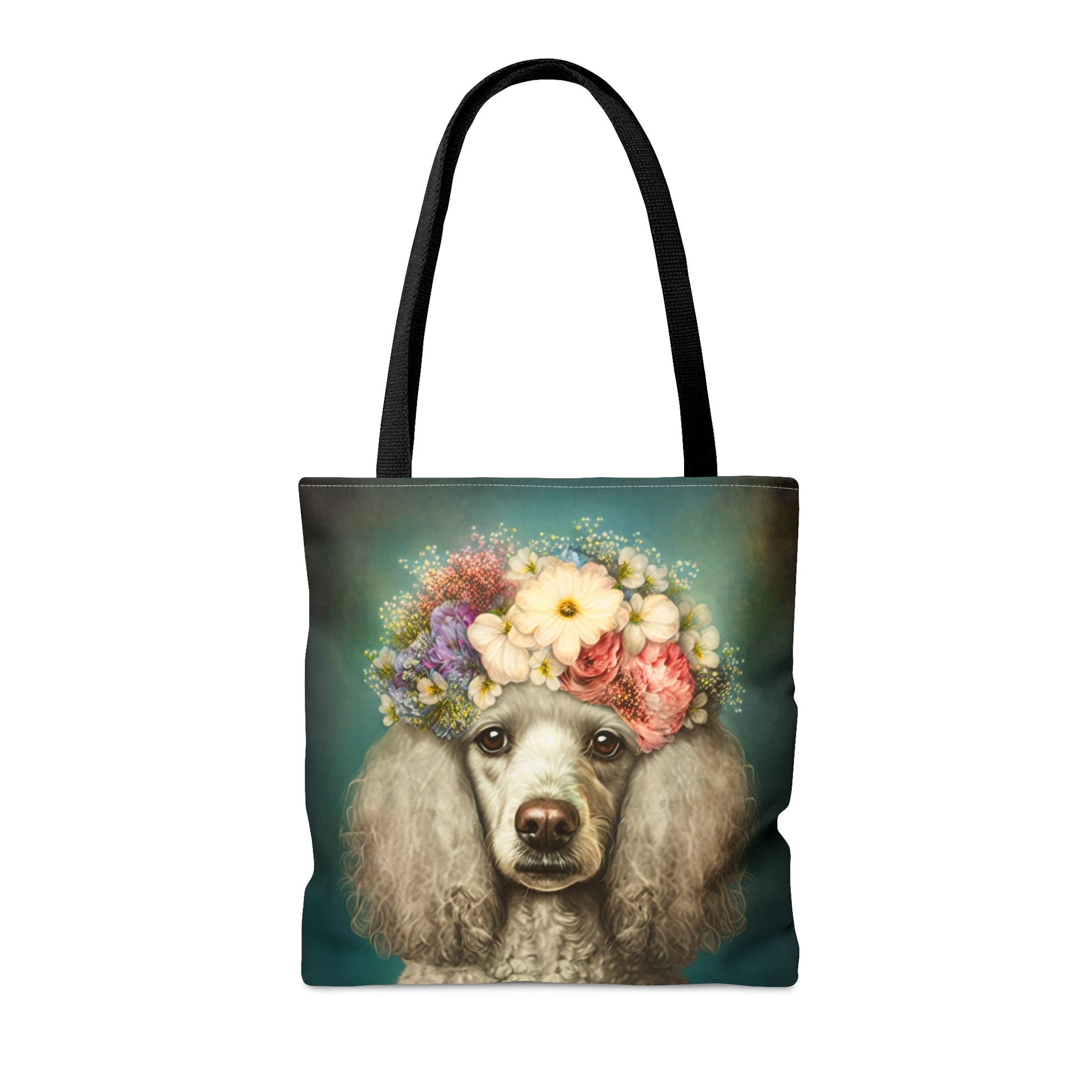 Victorian Poodle Bonnet Portrait Tote Bag