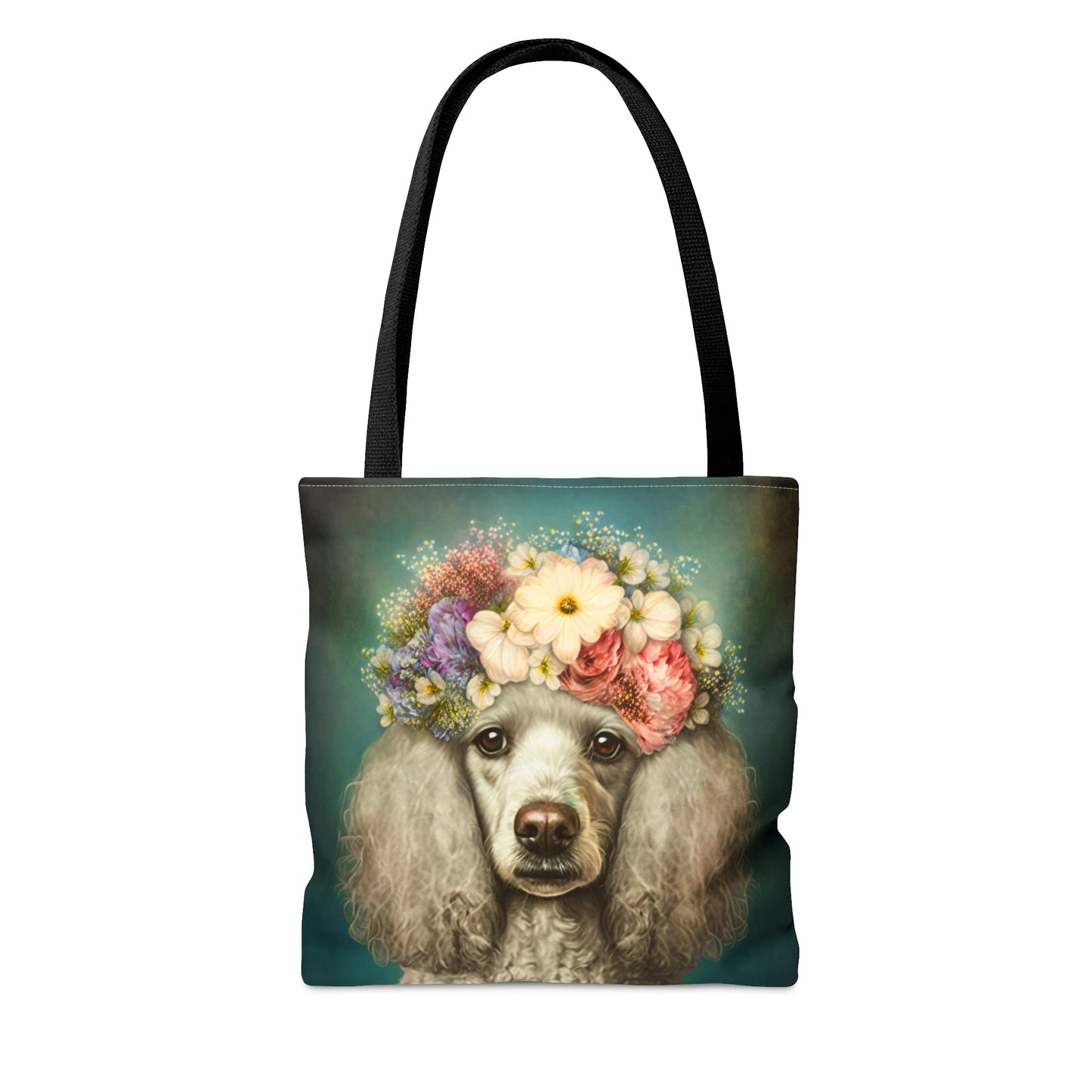 Victorian Poodle Bonnet Portrait Tote Bag