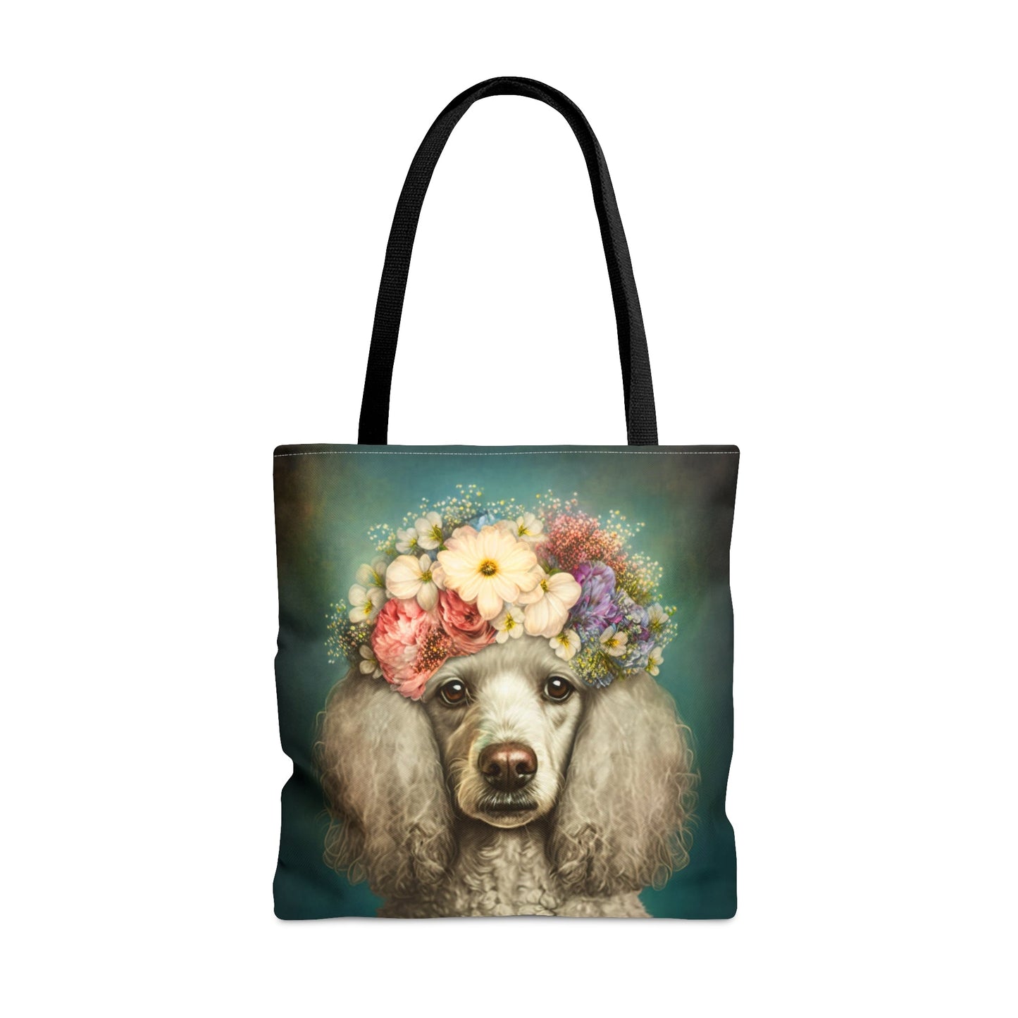 Victorian Poodle Bonnet Portrait Tote Bag