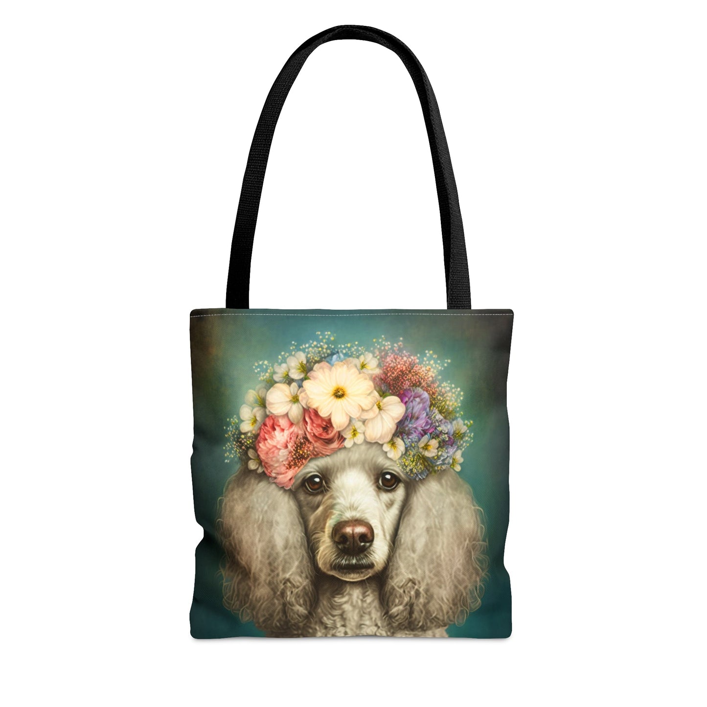 Victorian Poodle Bonnet Portrait Tote Bag