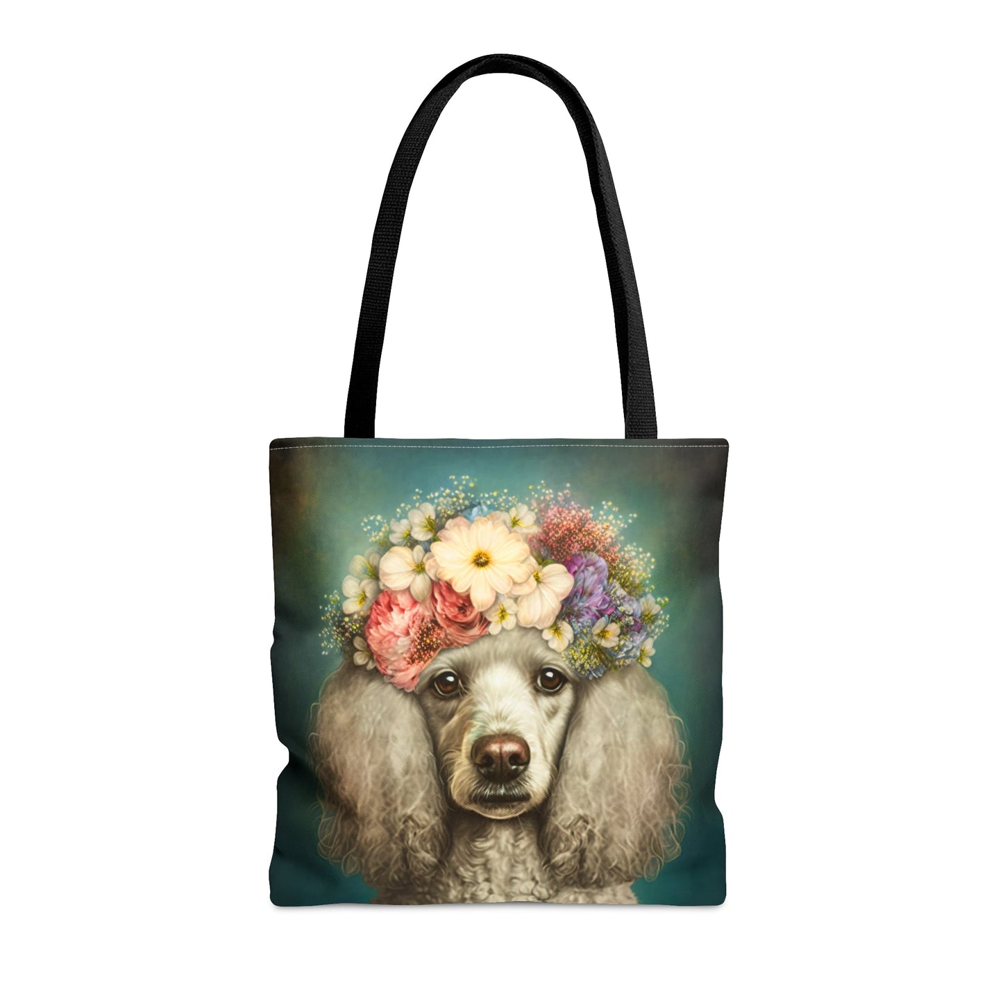 Victorian Poodle Bonnet Portrait Tote Bag