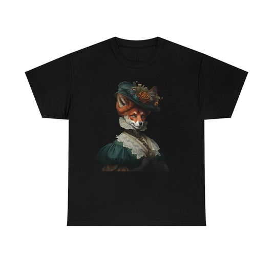 Victorian Red Fox Lady Cotton T-Shirt