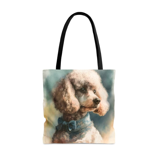 Victorian Watercolor Poodle Portrait Tote Bag