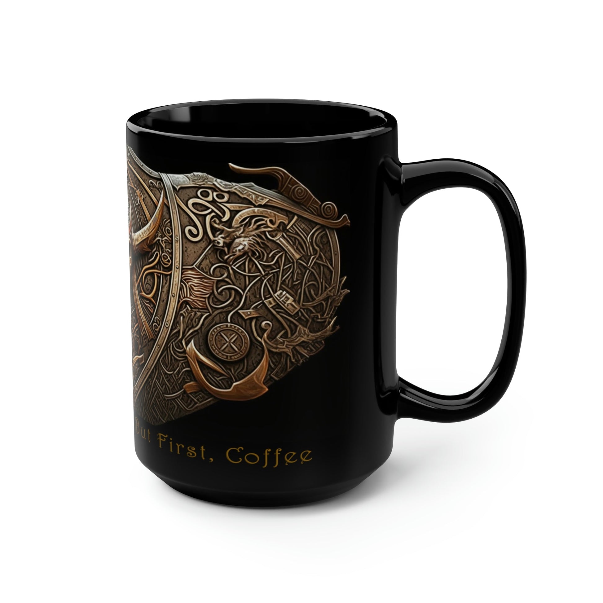 Viking Saying | "Til Valhalla We Go... But First, Coffee" | 15 oz Coffee Mug