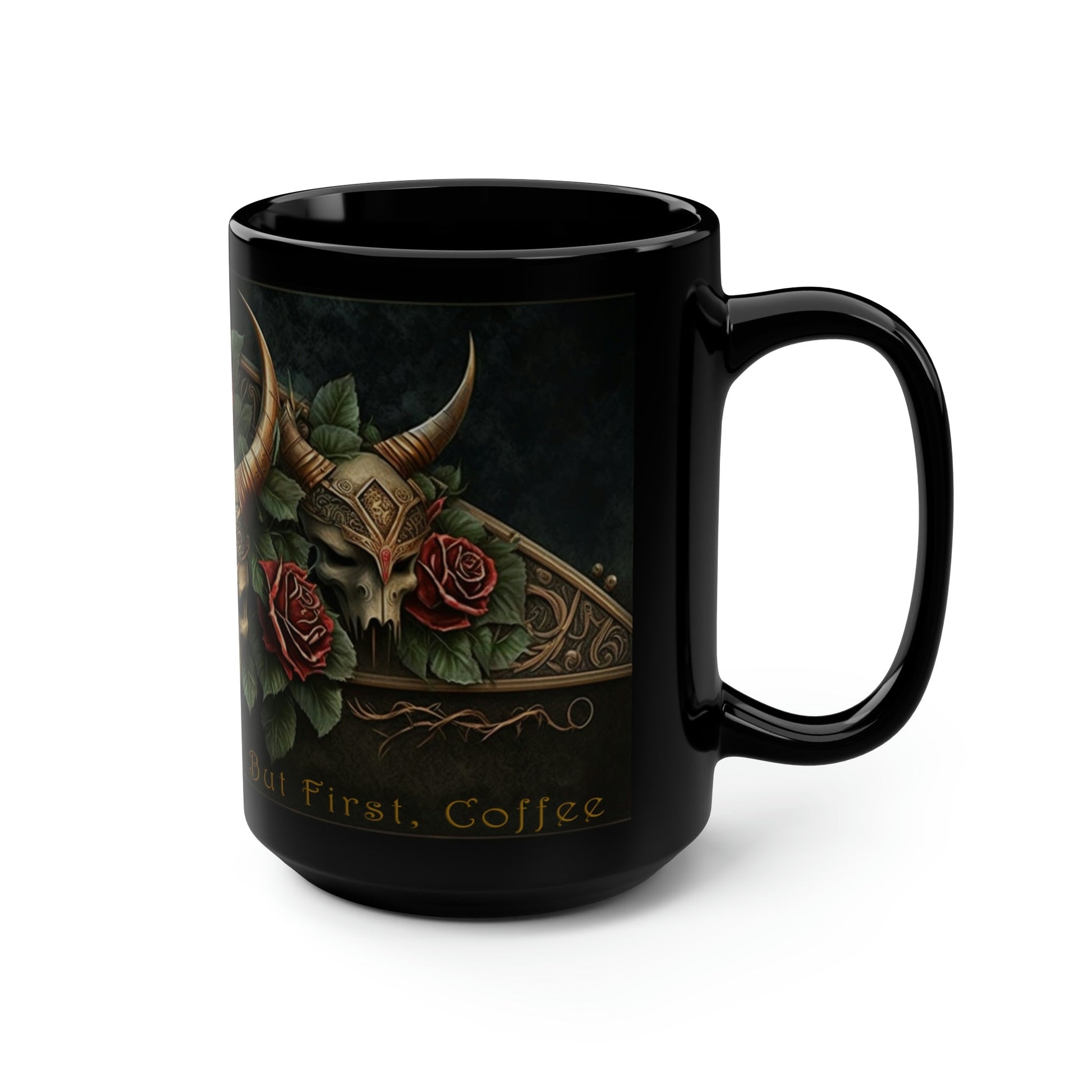 Viking Saying | "Til Valhalla We Go. But First, Coffee" | 15 oz Coffee Mug