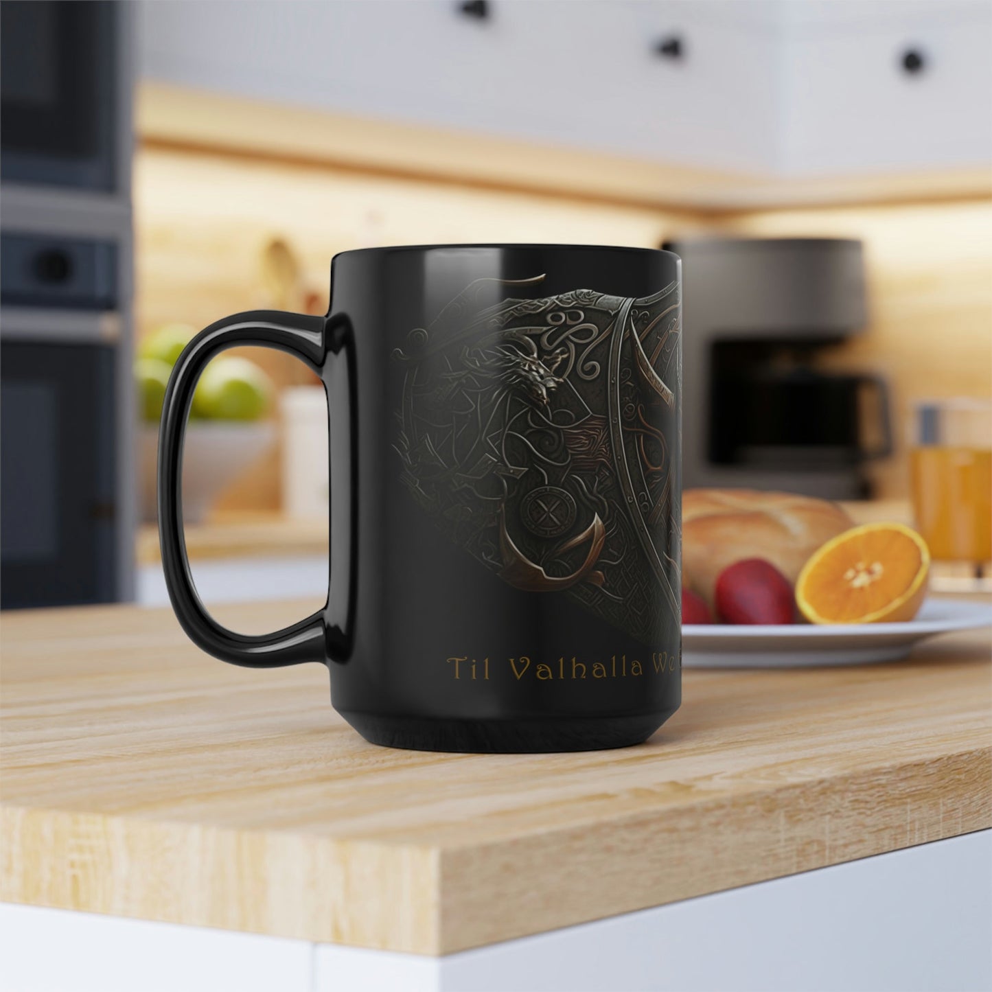 Viking Saying | "Til Valhalla We Go... But First, Coffee" | 15 oz Coffee Mug