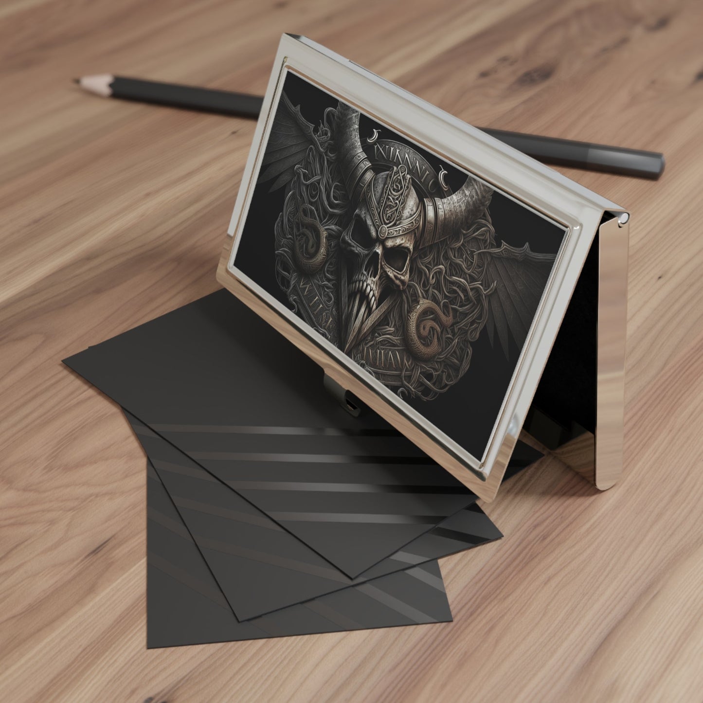 Viking Shield Detail Business Card Holder