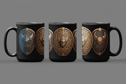 Viking Valhalla Norse War Shields - 15 oz Coffee Mug