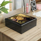 Vintage African Lion Wood Keepsake Jewelry Box with Ceramic Tile Cover