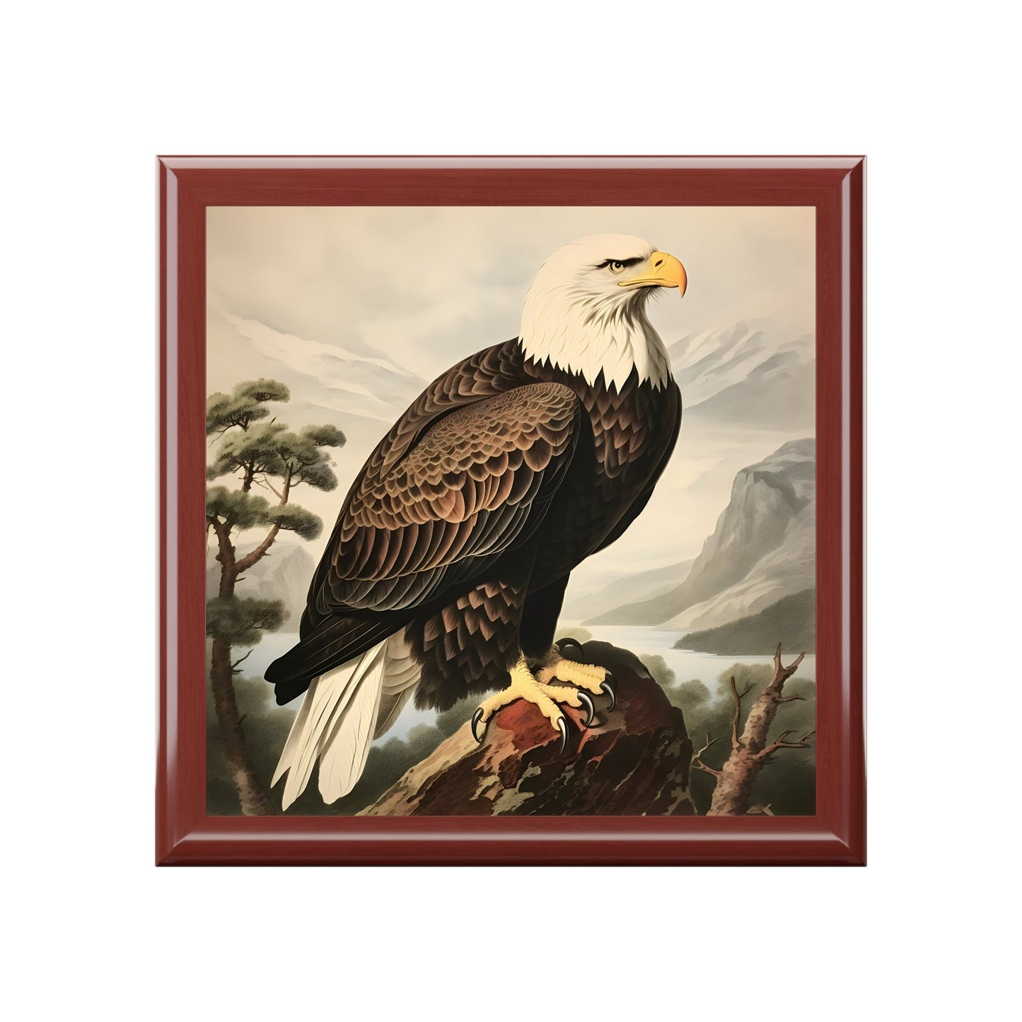 Vintage American Bald Eagle Trinket Jewelry Box