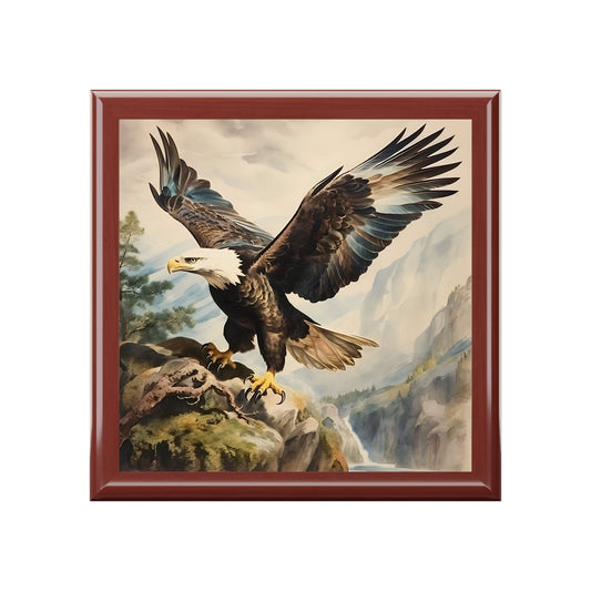 Vintage Bald Eagle Trinket Jewelry Box