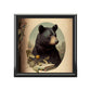 Vintage Black Bear Portrait Wooden Keepsake Jewelry Box