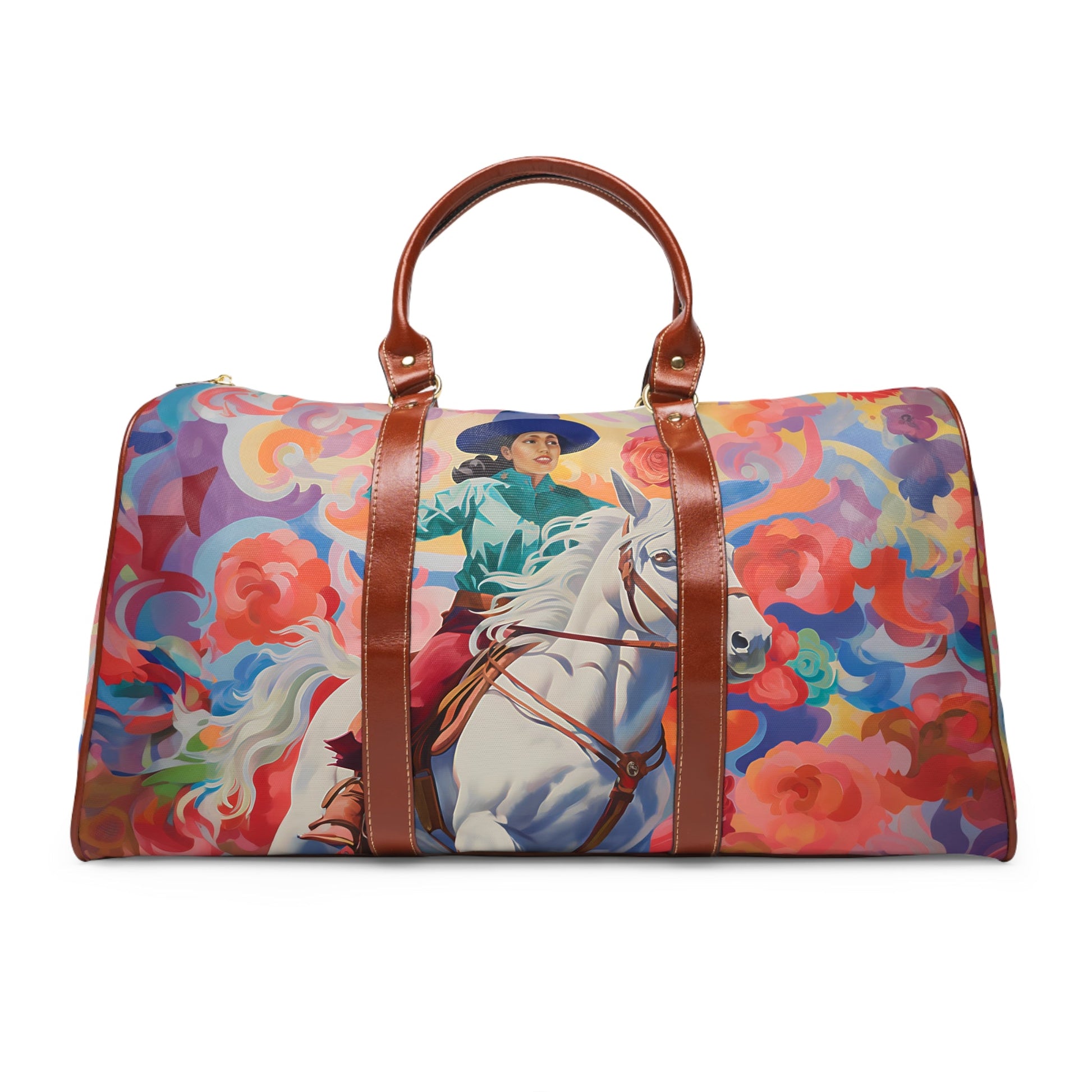 Vintage Cowgirl Art Travel Bag - Bigger than most duffle bags, tote bags and even most weekender bags!