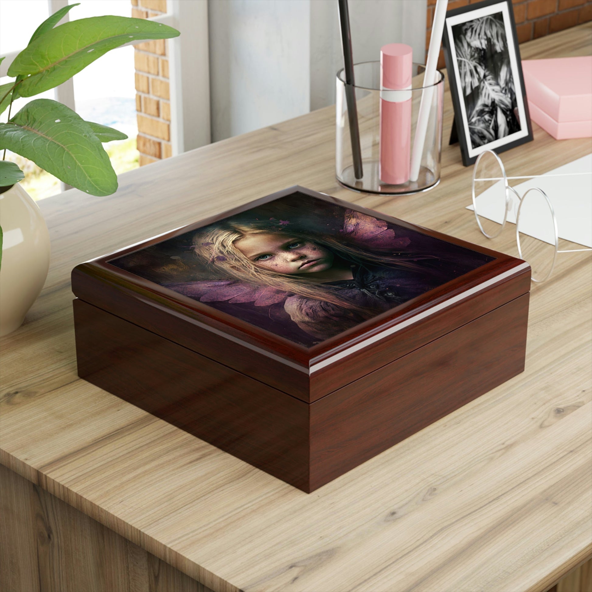 Vintage Fairy - Wood Nymph Wooden Keepsake Jewelry Box