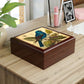 Vintage Indigo Bunting Wooden Keepsake Jewelry Box