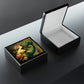 Vintage Mermaid Wood Keepsake Jewelry Box with Ceramic Tile Cover