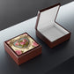 Vintage Pink Victorian Roses Wood Keepsake Jewelry Box with Ceramic Tile Cover