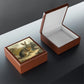 Vintage Rabbit Wooden Keepsake Jewelry Box with Ceramic Tile Cover